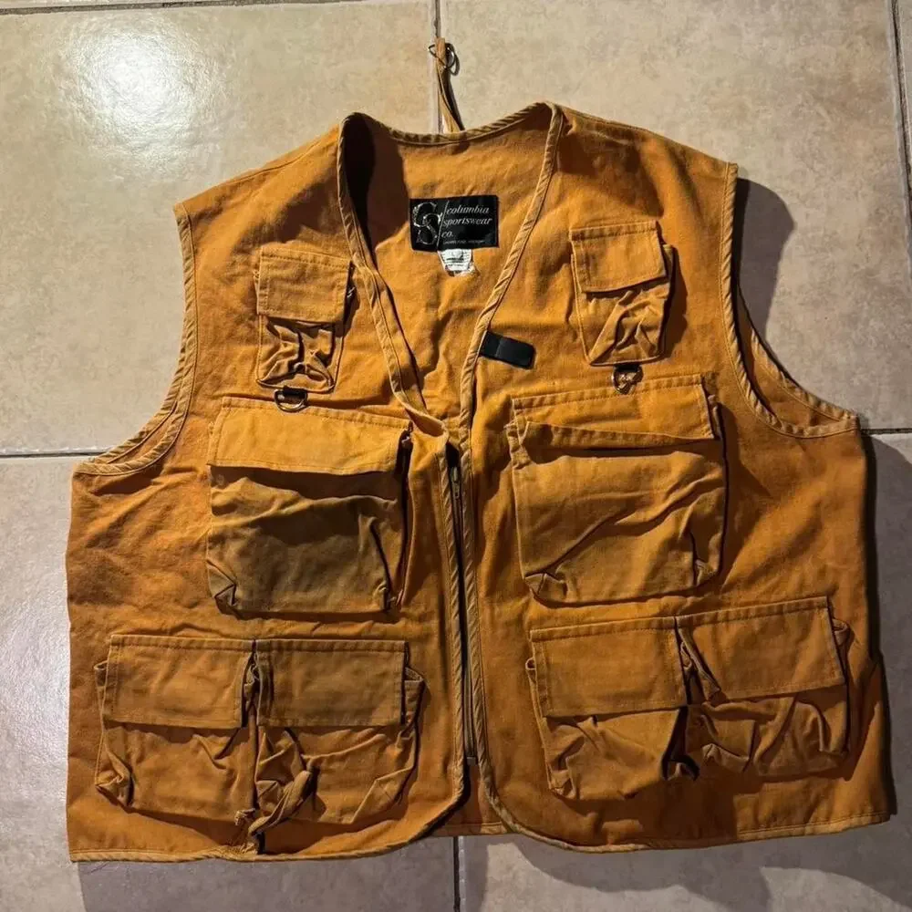 60s true vintage khaki columbia Mens Vest Size L in Mens